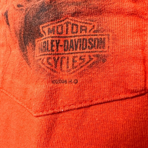 Vintage Harley Davidson Orlando Historic Factory Orange Graphic Pocket T Shirt L - Picture 6 of 8